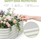 2-Pack 4x1.5ft Galvanized Raised Garden Bed, Outdoor Planter Bed, Metal Planter Box for Gardening and Planting,Milk White