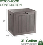 KAMABOKO 32 Gallon Outdoor Storage Box 2 Pack All-Weather Deck Box - Image 2