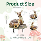 Fairy Garden Stake Decor, Acrylic 2D Garden Fairy Decoration, Fairy Garden Accessories for Outdoor Indoor Yard Lawn Pot Plants (Deer-Garden)