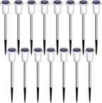 15 Pack Solar Pathway Lights Solar Lights Outdoor, Led Waterproof Yard Walkway Lighting Stainless Steel Garden Stake for Outside, Path, Landscape, Driveway, Backyard (Cold White)