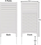 Decorative Fence Panels, 4-Pack Off-White Resin Privacy Screen