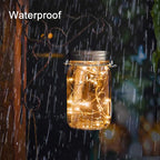 String Lights 8 Pack Solar Mason Jar Lid Lights with 30 LEDs