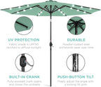 Best Choice Products 10ft Solar Polyester LED Lighted Patio Umbrella w/Tilt Adjustment and UV-Resistant Fabric