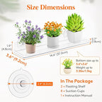 Lifewit Window Plant Floating Shelves 14.6x3.6, 2 Pack Acrylic Suction Cup Shelf, Window Sill Extender for Indoor Succulent Plants, Micro Greens, Seed Starter Pots, Herb Planters 37 x 9 cm/14.6x3.6