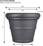 Tusco RR135SL Rolled Rim Planter, 13.5", Slate