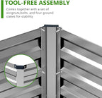 2PCS 8x4x1ft Galvanized Raised Garden Bed Kit,Metal Planter Box for Vegetables,Flowers,Herbs Durable Rust-Resistant Patio Gardening Beds,Silver