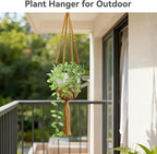 USLAI Macrame Plant Hanger Indoor Outdoor, Fits 3 to 6.5 inch Pots, Hanging Planter Holder with Beads and Tassels, Boho Home Decor, 35+35 Inch, Brown (POTS NOT Included)