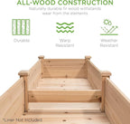 Best Choice Products 72x24x30in Raised Garden Bed, Elevated Wood Planter Box Stand for Backyard, Patio, Balcony w/Divider Panel, 6 Legs, 300lb Capacity - Natural