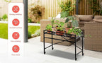 Zhongma Sturdy Metal Plant Stand with Wheels, 36.6 x 16 x 26.2 in High, Heavy Duty Succulent Shelf for Home Indoor and Outdoor, 220 LBS Capacity & Heavy Duty Construction