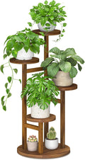 iDavosic.ly 4 Tier Plant Stand Indoor, Tiered Corner Wood Multiple Flower Holder Shelf, Tall Orchid Display Rack for Patio Porch Living Room Balcony Outdoor, Brown