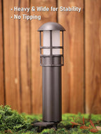 LEONLITE LED Low Voltage Landscape Pathway Lights, 3W 12V AC/DC Path Lighting, CRI90+, IP65 Waterproof, ETL Listed, Oil Rubbed Bronze Aluminum Housing, 3000K Warm White, Pack of 4