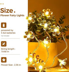 Bamworld Plant Stand Indoor with Flower Fairy Lights Battery Plant Shelf Wood Plant Rack for Multiple Plants 3 Tiers Ladder Plant Holder for 7 Pots for Living Room Home Decor for Gardening Gifts