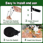 Halloween Solar Lights Outdoor Waterproof Solar Scary Eyeball Lights, 2 Pack Green Eyeball Swaying Firefly Lights, Solar Halloween Path Lights for Yard Garden Lawn Party Decor,