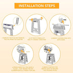 Delxo 16 Inch Folding Step Stool,Foldable Stool for Adults,Portable Collapsible Plastic Stepstool,Non Slip Folding Stools for Kitchen Bathroom Bedroom Garden Up to 400LBS,(Grey 1PC)