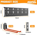 Storage Rack for Garden Tools, Orange Metal, 10 Double-Prong Hooks