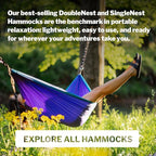 ENO, Eagles Nest Outfitters DoubleNest Lightweight Camping Hammock, 1 to 2 Person, Special Edition Colors, ATC