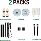 Lumina Lighting® 3W Landscape Lighting 12V Landscape Lights Low Voltage Landscape Path Lights Warm White Waterproof Outdoor Replaceable G4 LED Bulb for Garden Pathway Lawn Yard (Black, 2-Pack)