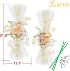 Artificial Flowers for Wedding Arch, Beige White Champagne Silk Swag Decor