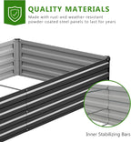 2PCS 12x3x1ft Galvanized Raised Garden Bed Kit, Galvanized Planter Raised Garden Boxes Outdoor, Large Metal Raised Garden Beds for Vegetables,Black
