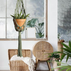 Artilady Macrame Hanging Planter for Indoor Plants, Boho Woven Plant Hanger Large Hanging Flower Pot Holders Outdoor Baskets Storage Green Wall Decor (Olive Green-2pcs)