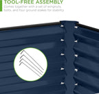 Best Choice Products 8x4x2ft Outdoor Metal Raised Garden Bed, Deep Root Planter Box for Vegetables, Herbs & Flowers, 478-Gallon Capacity, 100% Non Toxic Materials - Navy