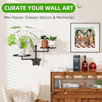 Rotating Window Wall Plant Shelves Indoor Wall Plant Stand Holder 2-Tier Floral Metal Window Shelf Holder for Multiple Plants Space Saving Pet Child Friendly Home Decor Layer Butterfly Design Black