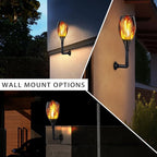 Solar Pathway Torches 4-Pack, 96 LEDs, 3 Flame Modes, 14-43 Inch Height