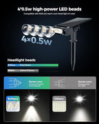 Solar Spot Lights Outdoor, 12 Color Modes Landscape Light Waterproof IP67 with Remote, 2-in-1 Color Changing/Cool/Warm White Solar Lights Outdoor for Yard Trees Garden Pool(Multicolor, 2 Pack)