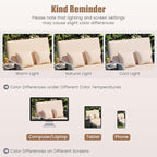 LDAILY Moccha Outdoor Daybed, Wicker Loveseat Sofa Set with 4-Postion Adjustable Backrest, Storage Ottoman, Cushions, Rattan Double Bed Lounger, Patio Furniture Set (Mixed Gray+Beige)