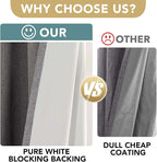 H.VERSAILTEX Primitive Linen Curtains 100% Blackout Curtain Drapes Burlap Fabric Curtains with White Thermal Insulated Liner, Grommet Top Drapes Living Room/Bedroom (2 Panels, 42 x 54 Inch, Grey)