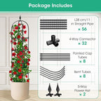 2 Pack Garden Obelisk Trellis for Climbing Plants, 71" Metal Rustproof Plant Support Rose Trellis, Tower Potted Cages for Flowers Fruits Vegetable Vines Indoor & Outdoor, Black(4 Tiers)