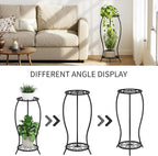 Plant Stand Indoor Outdoor, 2 Tier Metal Tall Plant Stand, Flower Pot Stand, Heavy Duty Plant Shelf Rack, Corner Plant Stand Rustproof for Planter Garden Balcony Patio Living Room