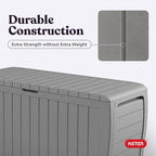 Keter Marvel Plus 71 Gallon Resin Outdoor Storage Box for Patio, Balcony & Garden – Weather‑Resistant Deck Box for Cushions, Pillows, Pool Floats & Tools, Light Grey