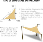 KANAGAWA Sun Shade Sail 10'x10'x14' Sand Triangle UV Block Canopy Awning Shelter Fabric Cloth Screen for Outdoor Patio Garden Backyard