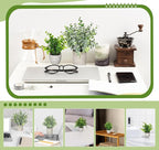 Fake Plants,5Pack Mini Potted Artificial Plant Small Faux Plant Indoor Outdoor for Home Decor,Eucalyptus Greenery Plastic Fake Green Grass Plants for Office Bathroom Shelf Farmhouse Coffee Table Decor