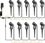 Low Voltage Landscape Lighting,10 Pack Outdoor LED Landscape Spotlights with Transformer 27V Garden Lights Pathway Lights IP65 Waterproof 3000K Warm White
