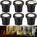 LEONLITE Dia. 4 Inch 5CCT Well Lights Landscape LED In Ground, 5 Color Temperature Selectable, 12-24V AC/DC CRI90 Low Voltage Outdoor Garden Landscaping, Aluminum Housing, Black, Pack of 6