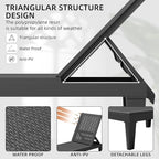 Greesum Outdoor Patio Chaise Chair with 5-Position (Set of 2) Adjustable Backrest, Waterproof Sun Lounger, Easy to Assemble, for Pool, Garden, Deep Black