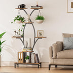 Plant Stand Indoor with Grow Lights - 7 Tiered Metal Corner Shelf for Multiple Plants, 63" Corner Plant Stand for Indoor Plants, X-Shaped Plant Rack for Home, Living Room, Office & Patio Decor