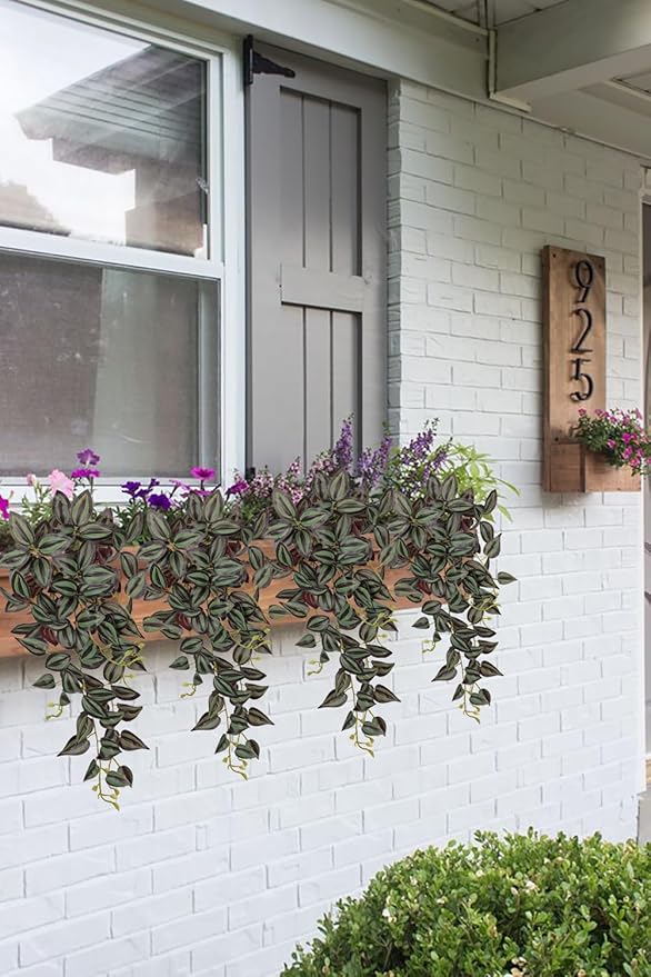 Artificial Plants Greenery, 2 Pcs Wandering Jew Hanging Vines, 26 Inch PVC