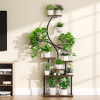 Plant Stand Indoor with Grow Light, 8 Tiered 66" Tall Plant Shelf, Corner Large Plant Stand for Indoor Plants Multiple, Metal S-Shaped Plant Flower Holder, for Living Room, Patio, Balcony