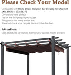 SCOCANOPY Replacement Cover Compatible with Home Depot Hampton Bay Pergola # GFM00467F,GFM00469A,(Brown)