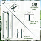 Mwellewm 3 Sets Plant Stakes 12/25/36 Inch Adjustable Plant Support Stakes Tall for Indoor Outdoor Plant Holder Stick Steel Garden Stem Pole Amaryllis Stakes with 15 Clip for Tomato Orchid Lily Flower