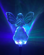 Solar Garden Stake Lights with Color Changing LED or Regular White LED Landscape Path Lights (Set of 2) (New Angel)