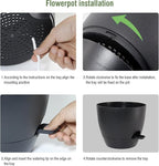 8 inch Self Watering Pots, 2 Pack Plastic Planters with Mesh Drainage Holes for Garden Plants and Flower, Plants Pots with Deep Reservoir for Indoor Outdoor Plants, Black