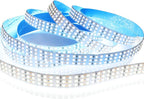 16.4ft SMD 2835 White LED Strip Lights 12V 1800 LEDs Triple Row Daylight White 6000K Dimmable LED Flexible LED Tape Lights for Home, Bed, Kitchen Decor(Non-Waterproof IP20)