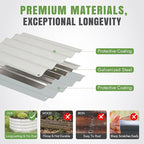 INNO STAGE 3Pcs Galvanized Raised Garden Bed Kit, Outdoor Metal Raised Garden Beds for Vegetables, Rust-Resistant & Easy Assembly, 4x2x1ft Oval Raised beds for Gardening, Flowers, Herbs (White)
