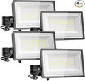 110W Flood Lights Outdoor, LED Work Light with Plug, Daylight White 6500K LED Flood Light, IP66 Waterproof Exterior Security Lights for Yard Garage Stadium 4 Pack