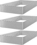 FRIZIONE 3pcs 4x2ft Galvanized Raised Garden Bed Outdoor,Above Ground Garden Bed for Vegetable,Metal Raised Beds for Flower,Steel Raised Beds for Gardening