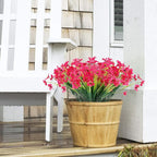 Artificial Plants Greenery 30 Bundles Rose Red UV Resistant Outdoor Flowers